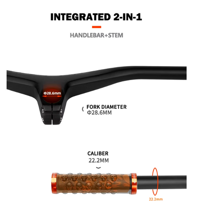 Manillar Integrado de Fibra de Carbono TOSEEK